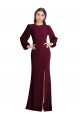 Puff Sleeves Long Maxi Briddesmaid Dress with Cutout Tie Back Bristol