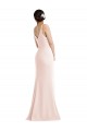 Skinny Strap Deep V-Neck Trumpet Formal Crepe Bridesmaid Dress / Prom Dress with Front Slit Bristol