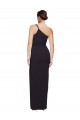 Long Floor Length Formal Crepe Bridesmaid Dress / Prom Dress with Side Split and One Strap Bristol