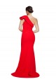 One Shoulder Long Sweep Train Crepe Bridesmaid Dress / Prom Dress with Thigh High Split Bristol
