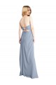 Straight Neckline Crepe Slip Bridesmaid Dress / Prom Dress with Strappy Back Bristol