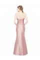 Long Strapless Formal Stretch Satin Bridesmaid Dress / Prom Dress with Pleats and Low Back Bristol