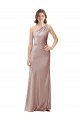 One Shoulder Black-Tie Floor Length Long Formal Stretch Satin Bridesmaid Dress / Prom Dress Bristol