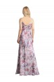 Draped Cowl Neck Long Printed Formal Stretch Satin Bridesmaid Dress Bristol