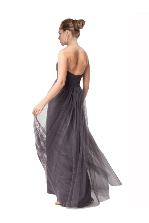 Long Sweetheart Tulle Bridesmaid Dress with Shirred Criss Cross Bodice Bristol