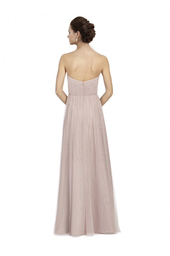 Long Strapless Tulle Bridesmaid Dress with Pleated Bodice Bristol