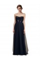 Strapless Sequined Lace Long Bridesmaid Dress with Pleats Bristol