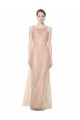 Long Tulle Bridesmaid Dress with Illusion Neck Bristol
