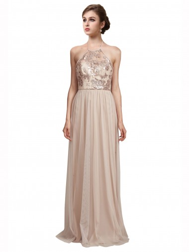 Sweetheart Tulle Bridesmaid Dress with High Neck Illusion Bodice Bristol