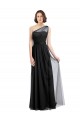 Ruched Long Soft Tulle Bridesmaid Dress with Sheer Netting Shoulder Strap Bristol