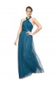 High Neck Halter Pleated A-Line Tulle Bridesmaid Dress Bristol
