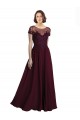 Full Length Beaded and Embroidered Tulle Bodice Long Chiffon Bridesmaid Dress Bristol