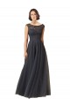 Long Bateau Tulle Bridesmaid Dress with Lace Bodice Bristol