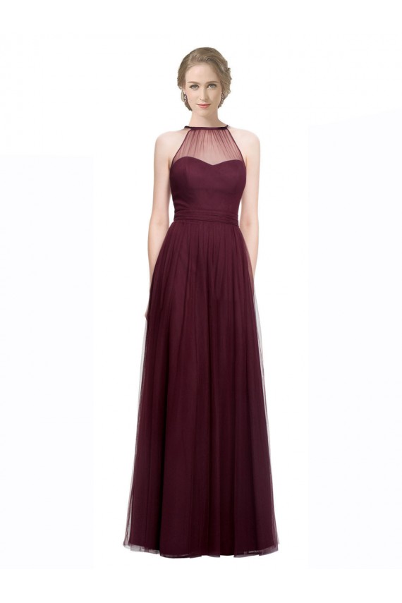Full Length Soft Tulle Spaghetti Strap Bridesmaid Dress Bristol
