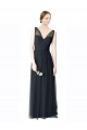 Long Tulle Bridesmaid Dress with Illusion Shoulder Straps and V-Back Bristol