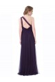 One Shoulder Long Tulle Bridesmaid Gown with Sheer Netting Strap Bristol