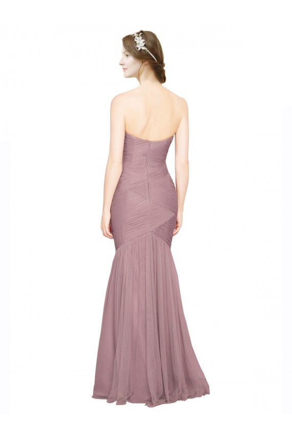 Mermaid Strapless Tulle Bridesmaid Dress with All Over Pleats Bristol