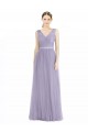 Wide Straps V-Neck Long Tulle Bridesmaids with Belt Bristol