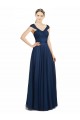 Ruched Sweetheart Long A-Line Tulle Bridesmaid Dress with Wide Straps and Tie Back Bristol