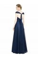 Ruched Sweetheart Long A-Line Tulle Bridesmaid Dress with Wide Straps and Tie Back Bristol