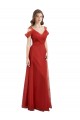Cold Shoulder Pleated Wrap Tulle Bridesmaid Dress with Low V-Back Bristol
