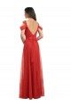Cold Shoulder Pleated Wrap Tulle Bridesmaid Dress with Low V-Back Bristol