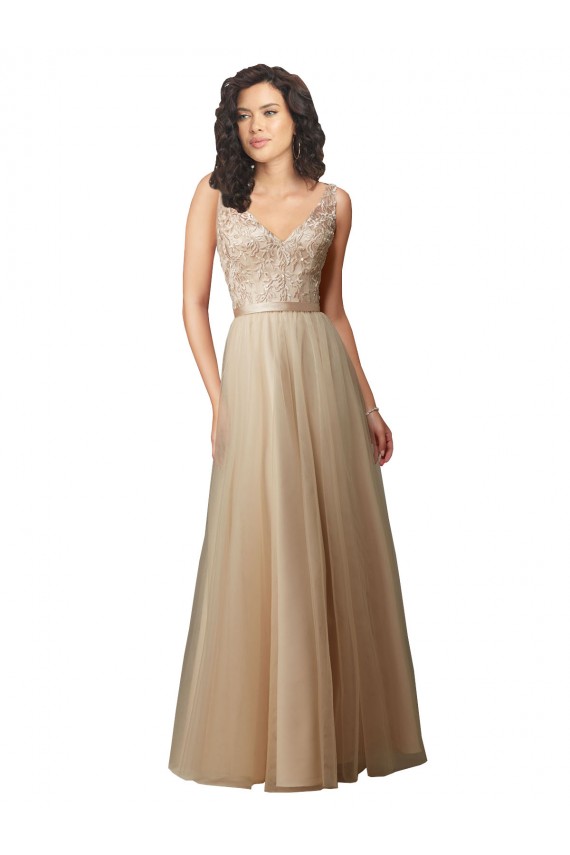 Long Tulle Bridesmaid Dress with Embroidery and Beading Bristol