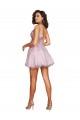 Sleeveless V-Neckline Short Cocktail Dress with Embellished Lace Appliques Bristol
