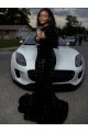 One Shoulder Long Sleeves Long Sweep Train Velvet Sequin Prom Dress Bristol