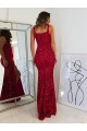 Square Neck Sleeveless Long Velvet Sequin Prom Dress with Slit Bristol