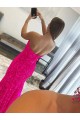 Strapless Sleeveless Long Sweep Train Velvet Sequin Prom Dress with Side Slit Bristol