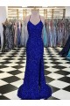 V-Neck Sleeveless Long Velvet Sequin Prom Dress Bristol