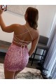 Spaghetti Straps Sleeveless Short Velvet Sequin Homecoming Dress / Prom Dress Bristol