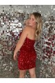 Sweetheart Sleeveless Short Velvet Sequin Homecoming Dress / Prom Dress Bristol