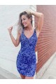 Short Velvet Sequin V-Neck Sleeveless Homecoming Dress / Prom Dress Bristol
