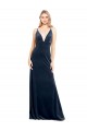 V-Back Long Velvet Bridesmaid Dress / Prom Dress with Notched V-Neck and Spaghetti Straps Bristol