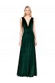 Daring Deep V-Neck Long Full Length Formal Velvet Bridesmaid Dress / Prom Dress Bristol