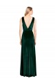 Daring Deep V-Neck Long Full Length Formal Velvet Bridesmaid Dress / Prom Dress Bristol