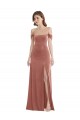 Off the Shoulder Flounce Sleeve Velvet Maxi Bridesmaid Dress / Prom Dress Bristol