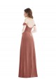 Off the Shoulder Flounce Sleeve Velvet Maxi Bridesmaid Dress / Prom Dress Bristol