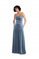 Sleek Cowl Neck Velvet Maxi Bridesmaid Dress / Prom Dress with Pockets Bristol
