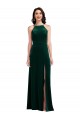 Velvet Halter Maxi Bridesmaid Dress / Prom Dress with Front Slit Bristol