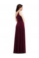 One Shoulder Spaghetti Strap Velvet Maxi Bridesmaid Dress / Prom Dress with Pockets Bristol