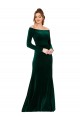 Off the Shoulder Long Sleeves Formal Stretch Velvet Bridesmaid Dress / Prom Dress Bristol