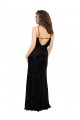 V-Neck Cowl Back Floral Velvet Bridesmaid Dress with Front Slit and Deep V-Neck Bristol