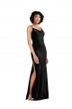 Modern Floor-Length Formal Velvet Bridesmaid Dress / Prom Dress with Cowl Neck and Spaghetti Straps Bristol