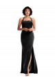 Empire Waist Formal Stretch Velvet Bridesmaid Dress / Prom Dress with Halter Strap Bristol