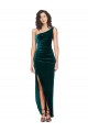 One Shoulder Velvet Front Wrap Bridesmaid Dress / Prom Dress  Bristol