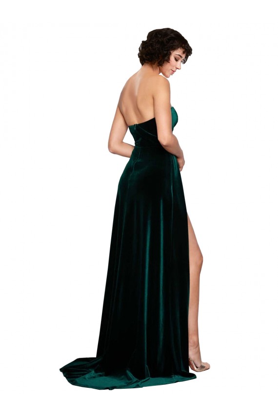 Sweetheart Fluid Velvet Bridesmaid Dress / Prom Dress with High Split Bristol